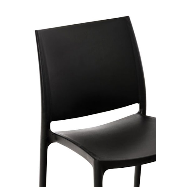 Sort bord i sort plastik med enkel design, stabelbar