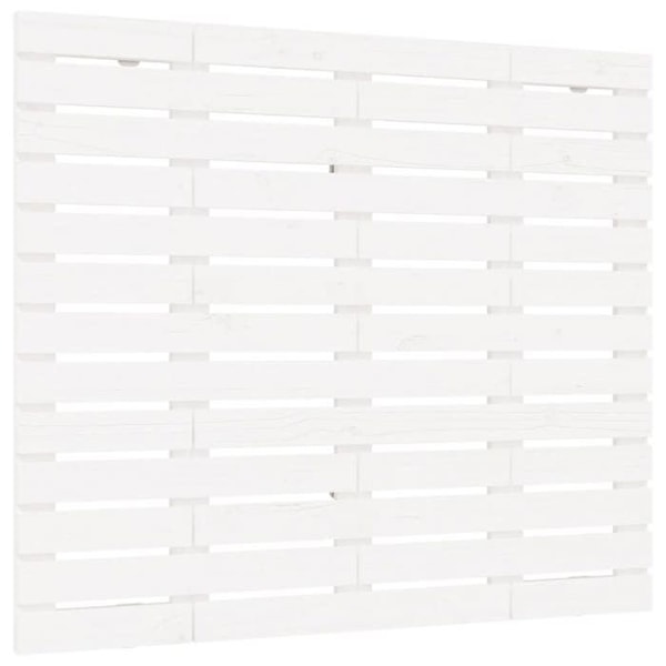 Hovedgavl til seng, soveværelse, væghængt møbel, paletstil, 126 x 3 x 91,5, massivt hvidt træ