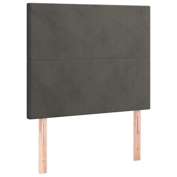 Huvudgavel sängaccessoar sovrum möbel 2 delar 80 x 5 x 78/88 grått sammetsmaterial