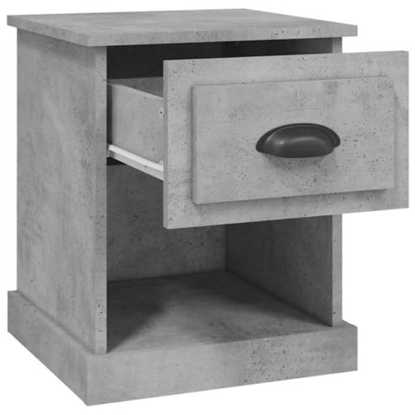 Sæt af 2 natbord med skuffe og åbent rum 39 x 39 x 47,5 cm ingeniørtræ grå DEC035345 kastanj