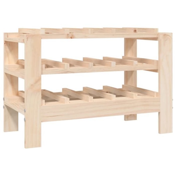 Casier til opbevaring af flasker, hylde til opbevaring op til 15 vinflasker 61,5 x 30 x 42 cm, fyrretræ DEC024357 kastanj