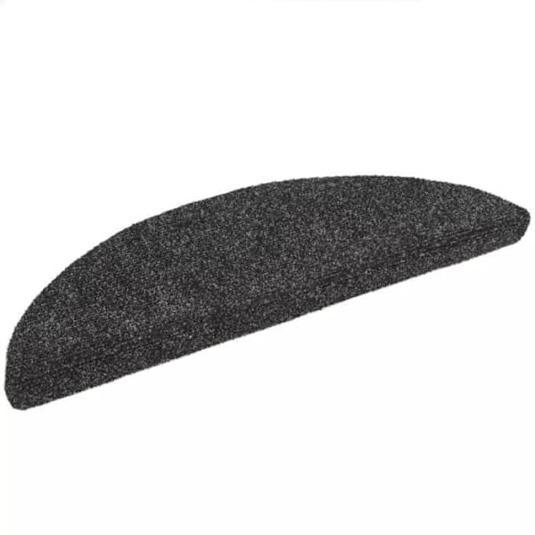 Självhäftande trappmatta 15 stycken 54 x 16 x 4 Mörkgrå