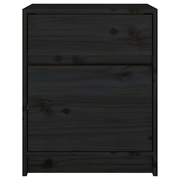 2 kpl yöpöytiä, joissa on laatikko ja ovi 40 x 31 x 50 cm mustaa mäntyä DEC035516 kastanj