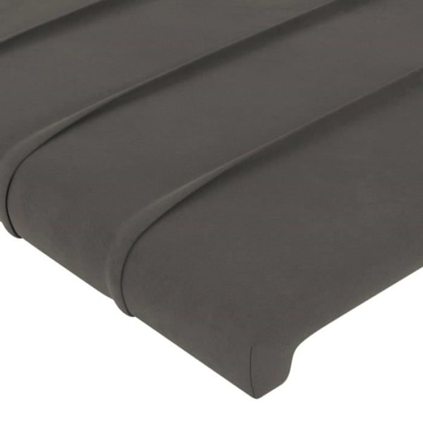 Hovedgærde - Ikke specificeret - 103x16x118/128 cm - Mørkegrå velour - Integreret LED - Moderne design Mörkgrå