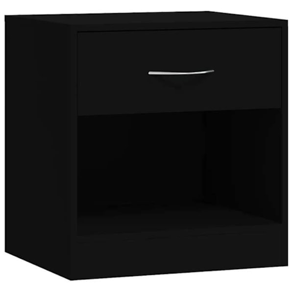 Sæt af 2 natborde med skuffe 36,5 x 30,5 x 38 cm sort ingeniørtræ DEC034847 kastanj
