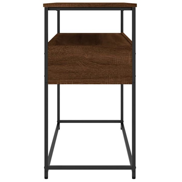 Moderne entrekonsol møbel sidebord med skuffer 100 x 40 x 75 cm brunt ingeniørtræ og metal DEC031848 kastanj