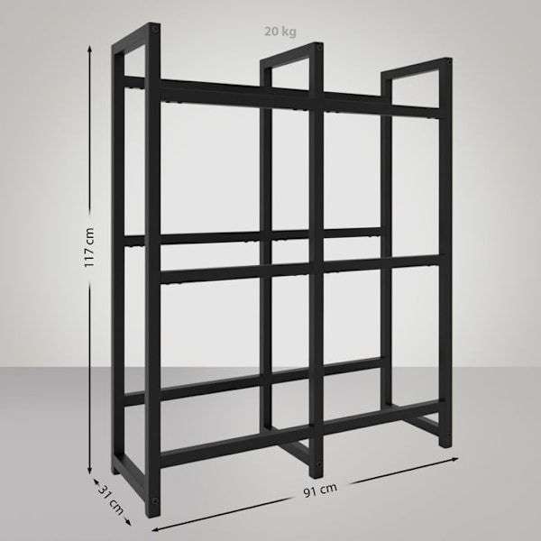 bakställ för 6 dryckeskartonger förvaring flaskstöd 117x91 cm i svart metall 10_0003219 kastanj