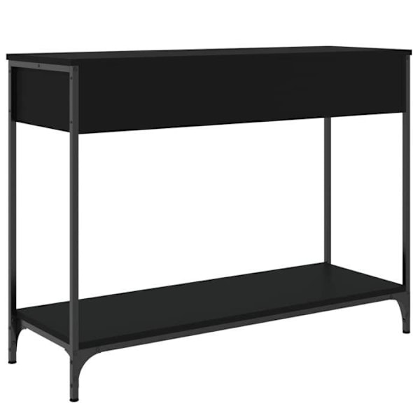 Praktisk konsolbord med opbevaringsskuffe 100 x 34,5 x 75 cm, ingeniørtræ og sort metal DEC032070 kastanj