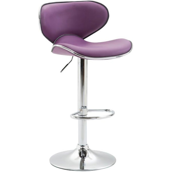 Barstol - Obestämd - Justerbar - Lila konstläder - Kromad metall - Nutida design Lila