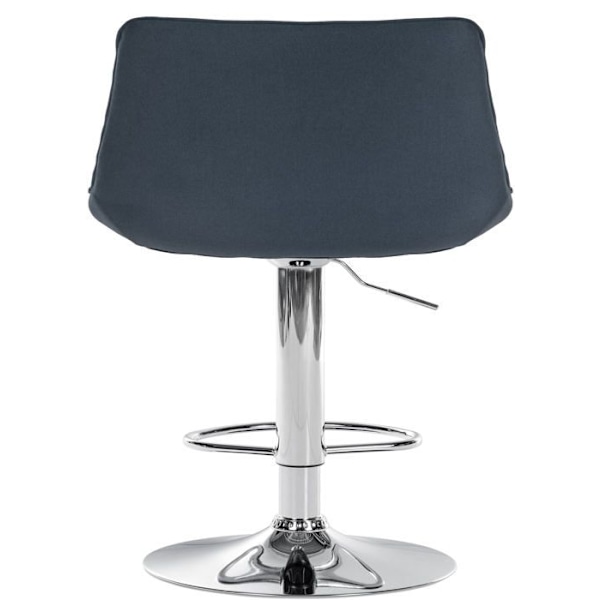 Bar stool x1 korkeussäädettävä 360° kääntyvä tummanharmaa kangasistuimella pystysaumalla metallijalka kromin näköinen 10_00 Grå