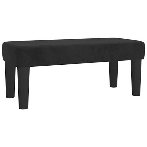 Banc bout de lit design klassisk 70 x 30 x 30 cm i sort velour og MDF DEC024682 Svart