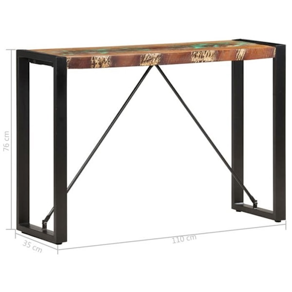 Sidebord entré møbel til stuen 110 x 35 x 76 cm genvundet træ og stål DEC031522 kastanj