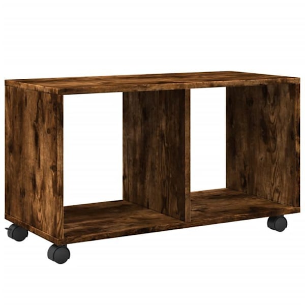 Rullande skåp ek rökt 72 x 33 x 42,5 cm ingenjörsträ brun DEC031377 kastanj