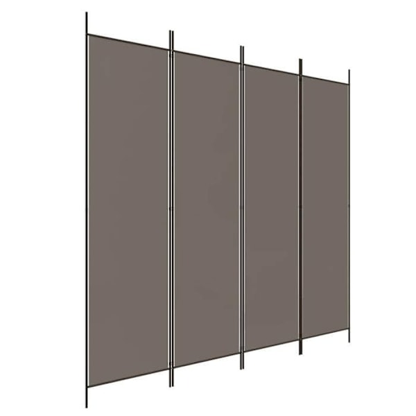 Paravent rumfiner til rum, 4 paneler, 698 x 180 cm, stof i antracit og jern DEC030828 Flerfärgad