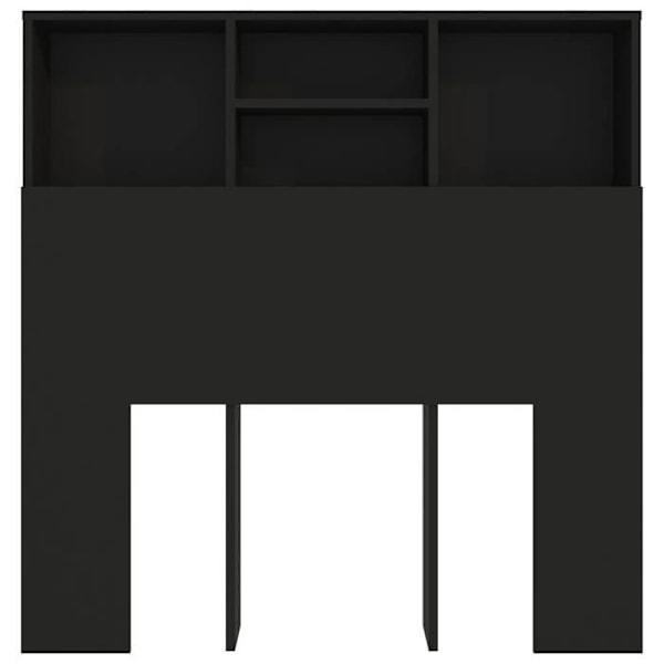 Sänggavel med förvaring, sängbord, hylla 100 x 19 x 103,5 MDF svart