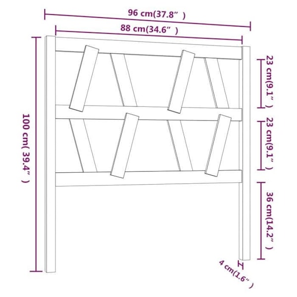 Hovedgærde - Træ - 96x4x100 cm - Hvid - Moderne - Moderne design Vit