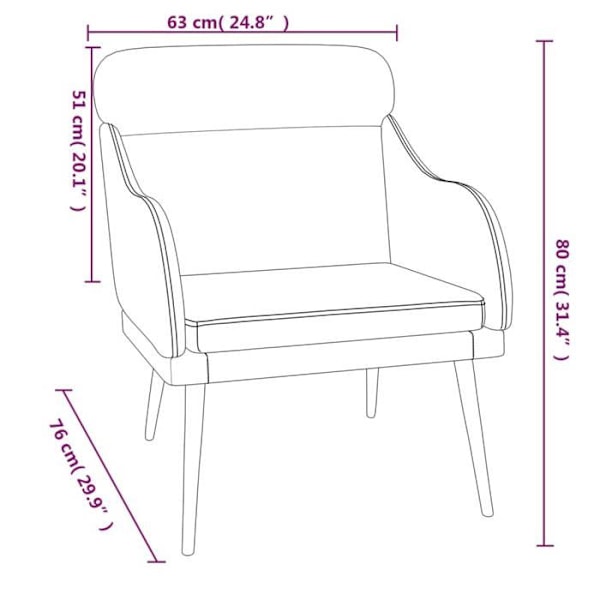 Modern design loungestol för vardagsrum 63 x 76 x 80 cm blå sammet DEC026855 Blå