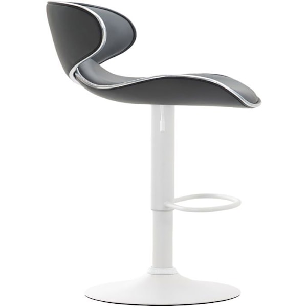 Barstole - Décoshop26 - Sæt af 2 - Moderne design - Mat hvid metal - Grå syntetisk sæde Vit