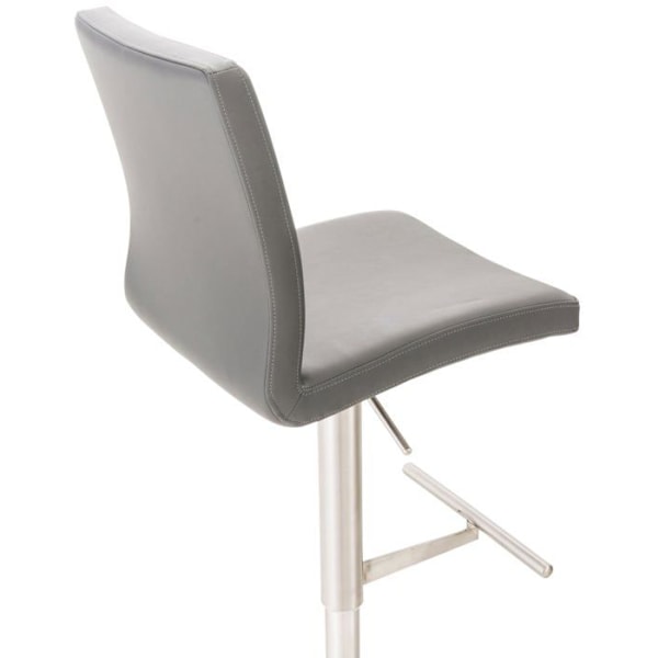 Barstol x1 justerbar i höjd och vridbar 360° rund bas i svart metall sits i grå PVC 10_0004564 Grå