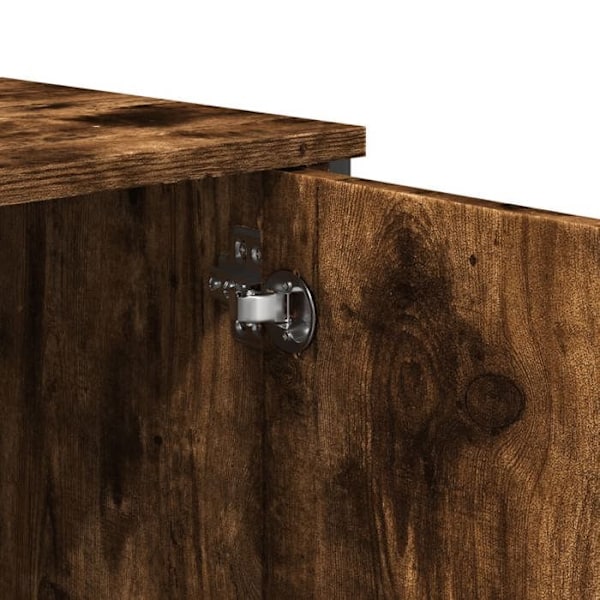 Praktisk konsolbord med opbevaringsplads 100 x 35 x 74,5 cm ingeniørtræ brun og metal DEC031768 kastanj