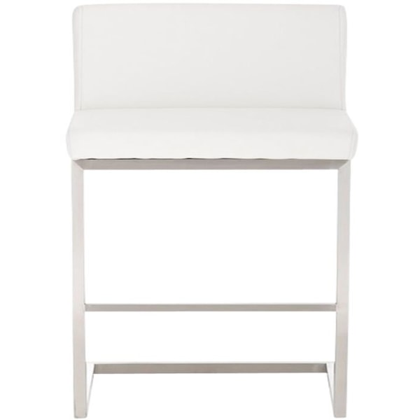 Barstol x1 moderne design, støtte i rustfrit stål, sæde i hvid PVC 10_0005318 Vit