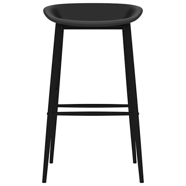 Sæt af 2 barstole med lav ryg i sort PP og metal DEC029400 Metall