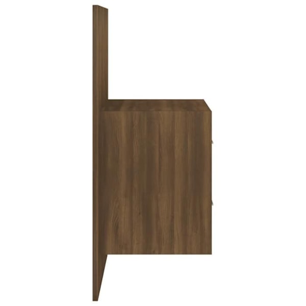 Væghængt natbord med skuffer 48,5 x 32,5 x 80 cm i brunt ingeniørtræ DEC034268 kastanj