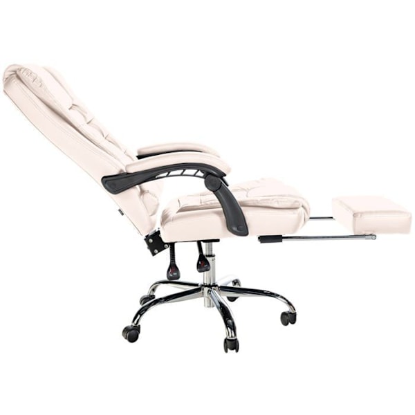 Ergonominen työtuoli, jossa on runsaasti pehmustetta, PVC-vaahtopäätä ja kromimetallijalkatuki 10_0002566 Grädde