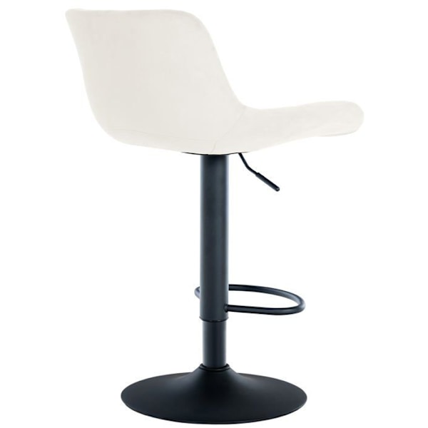 Barstol x1 sort metal sort, sæde i cremevelour med stikninger 10_0005446 Grädde