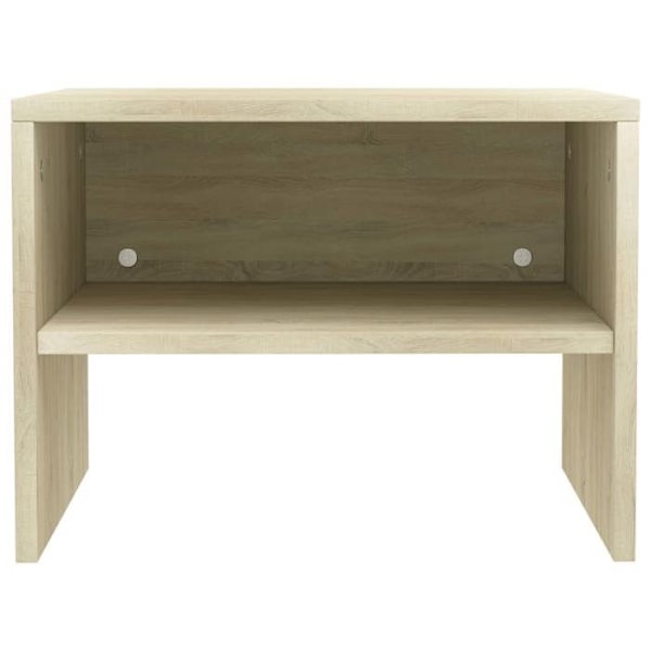 Sæt af 2 natborde med åbent rum 40 x 30 x 30 cm ingeniør træ farve eg DEC035226 kastanj