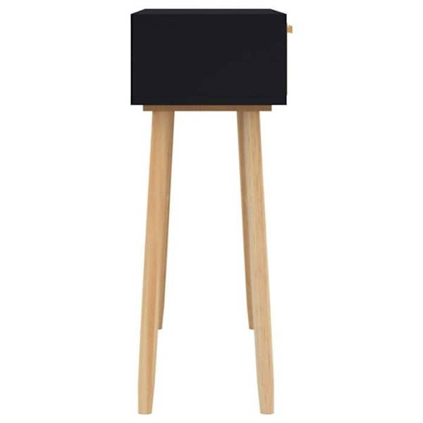 Praktisk konsolbord med opbevaringsskuffer 80 x 30 x 75 cm massivt fyrretræ / naturlig sort rattan DEC032165 kastanj