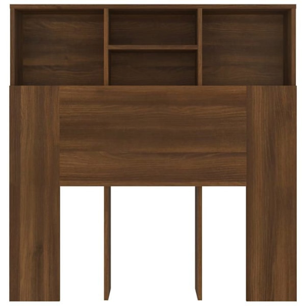 Sengegavl - MDF - Brun - 100x19x103,5 cm - Indbygget opbevaring - Moderne stil kastanj