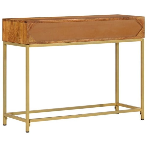 Konsolbord til entré, stue møbel med skuffer 100 x 35 x 76 cm akacietræ og stål DEC031497 kastanj