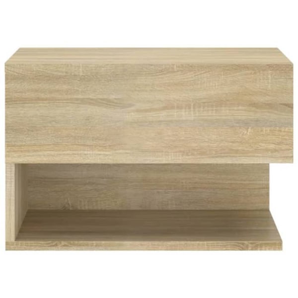 Væghængt natbord 46 x 29,5 x 30 cm i ingeniørtræ farve eg DEC034278 kastanj