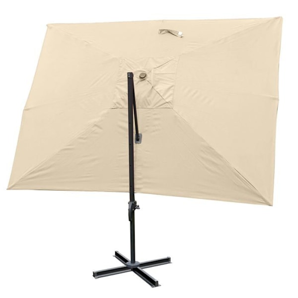 Ammattitason aurinkovarjo ravintolalle puutarhaan terassille 3 x 4m (Ø5m) polyester/alumiini 26kg kerma mukana jalusta