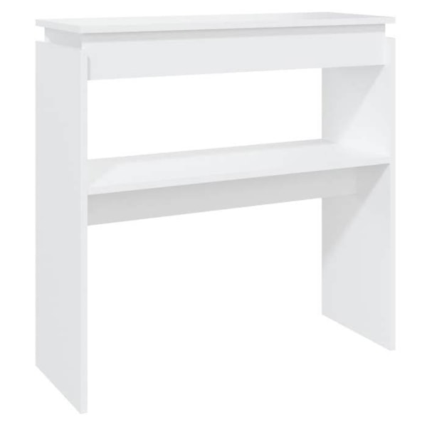 Bordskonsol med funktionell design och hylla 80 x 30 x 80 cm, vit ingenjörsträ DEC031716 Vit
