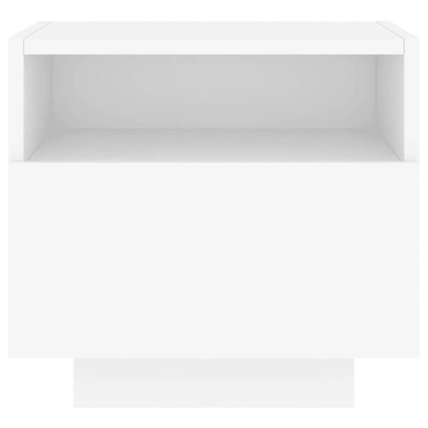 Natbord med LED-lys og skuffe 40 x 39 x 37 cm hvidt ingeniørtræ DEC033169 Vit