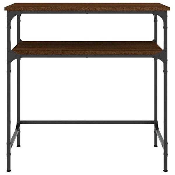 Moderne entré konsol møbel, sidebord med hylde 75 x 35,5 x 75 cm, brunt ingeniørtræ og metal DEC031887 kastanj