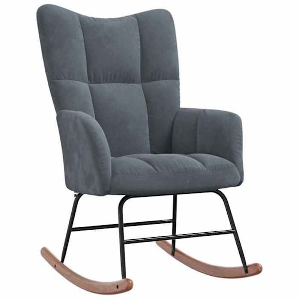 Grått plysch babystol med gungande och vadderad design för vardagsrum DEC028995 Grå