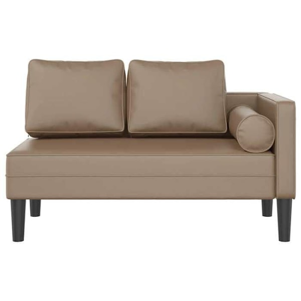 Meridienne chaise longue sofa til indendørs brug med puder i PVC farve cappuccino DEC026065 Flerfärgad