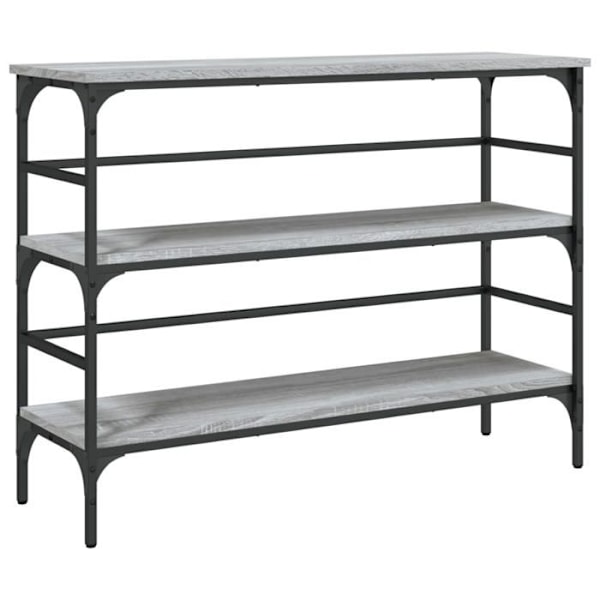 Praktisk konsolbord med opbevaringshylder 100 x 32 x 75 cm, grå ingeniørtræ og metal DEC032195 kastanj