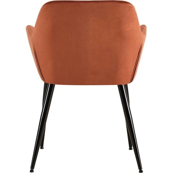 Sæt med 2 retro design spisestuestole med dekorative kvadratiske syninger, samt brunt velour sæde 10_0001532 kastanj
