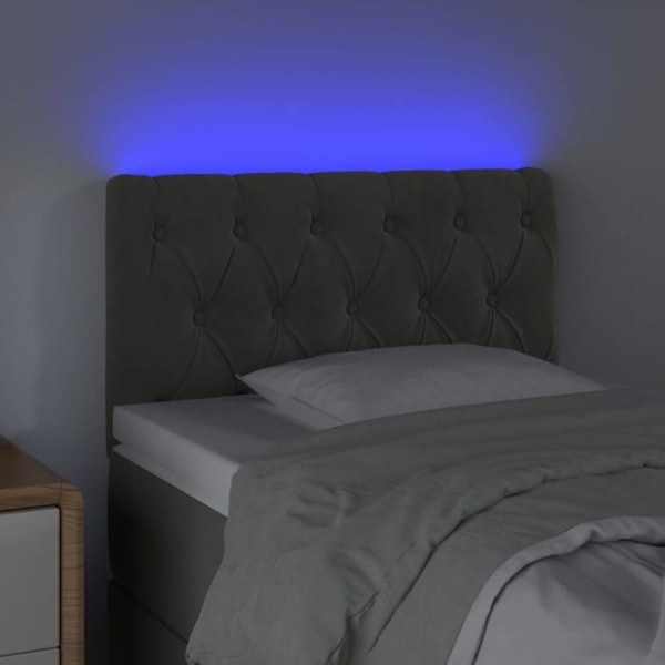 Sänggavel - LED - Mörkgrå sammet - 80x7x78/88 cm - Modern design - Mjuk vid beröring Mörkgrå