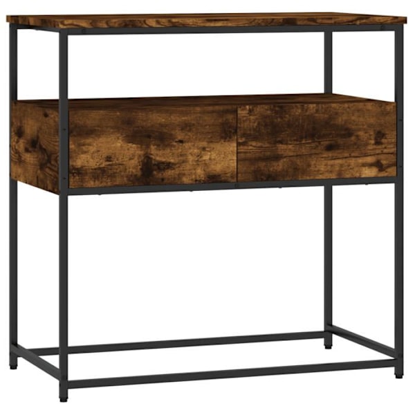 Funktionsdygtig og stilfuld konsolbord med skuffer 75 x 40 x 75 cm, brun ingeniørtræ og metal DEC031816 kastanj