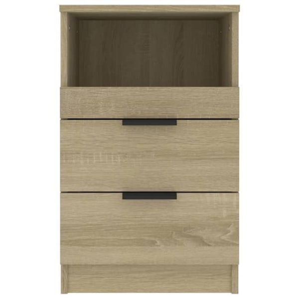 Sæt af 2 natborde med skuffer 40 x 36 x 65 cm i ingeniørtræ farve eg DEC035296 kastanj