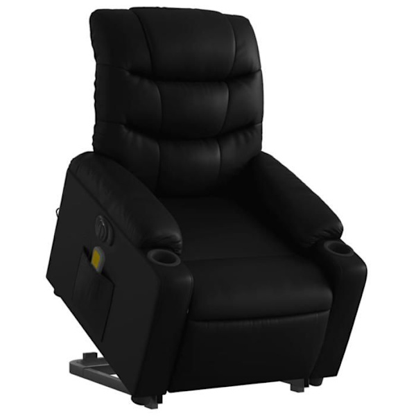 Massagestol med elektrisk lyftfunktion och lutbar funktion i svart PVC DEC027803 Svart