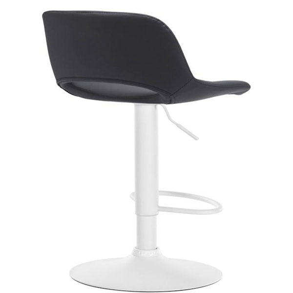 Barstol høj x1 med fodstøtte i sort PVC, hvid metallisk fod 10_0004588 Vit