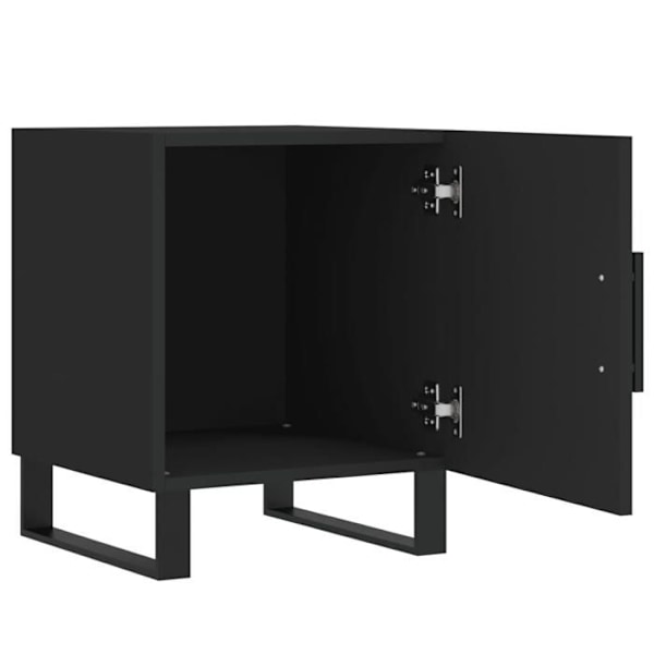 Sæt af 2 natborde med skab med dør 40 x 40 x 50 cm sort ingeniørtræ DEC035580 kastanj