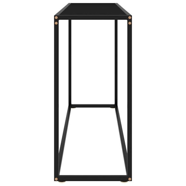Moderne entréekonsol møbel, sidebord 120 x 35 x 75 cm, sort hærdet glas og stål DEC032107 Svart