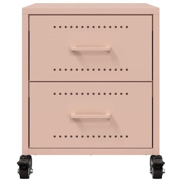Sæt med 2 natborde på hjul med skuffer 36 x 39 x 43,5 cm stål rosa DEC035628 Rosa
